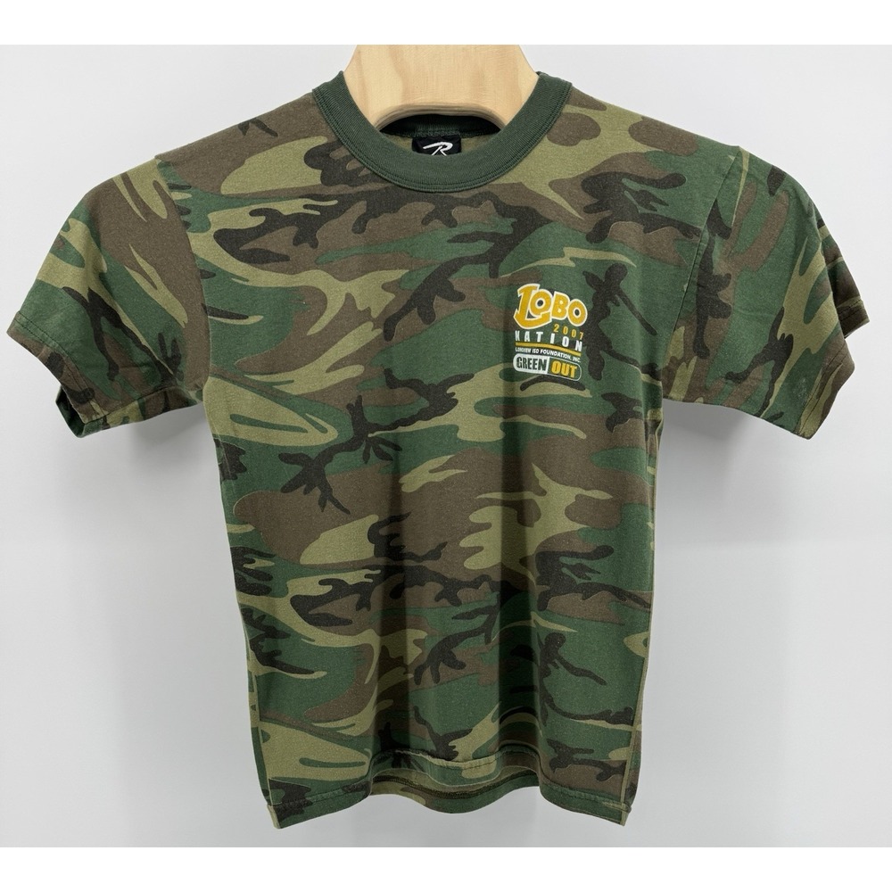 Vintage 2007 Rothco Lobo Nation Green Out Camo T-Shirt Size Small